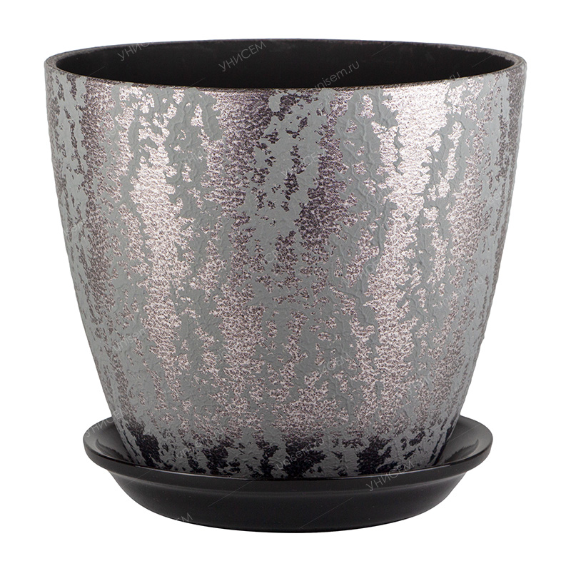 Горшок Rosemary 4л D200мм чёрный с дренажной вставкой (уп.12)