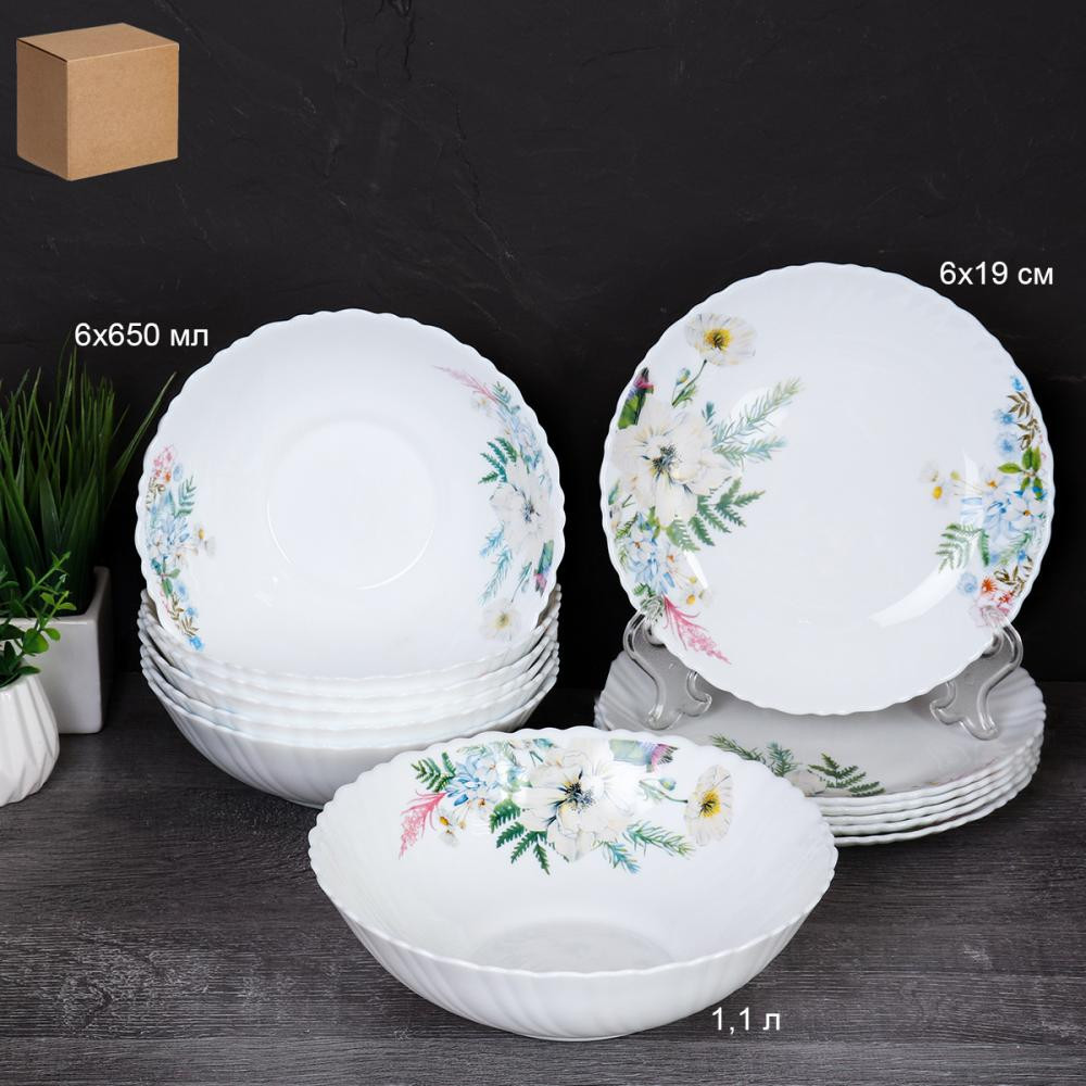 Сервиз столовый стеклокерамика 13пр Лесная композиция (уп.2)