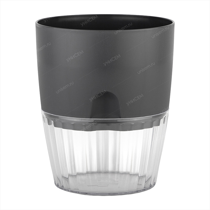 Горшок Аквадуэт 1,5л D13 антрацит с фитильным поливом (уп.8)