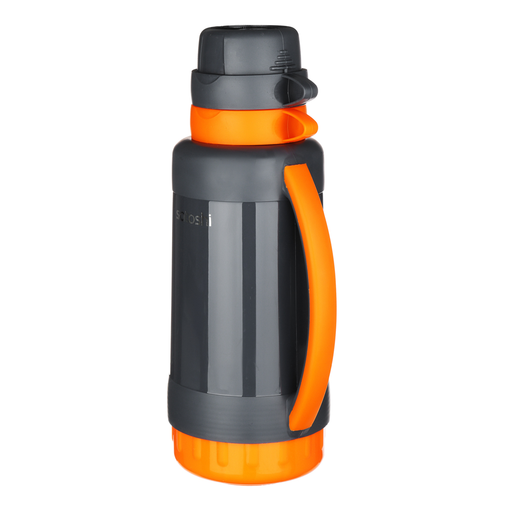 Термос 1л Шторм, стеклянная колба, 2 чашки