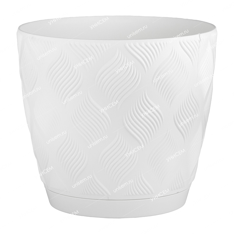 Горшок Мираж 3,7л D19,5 белый с поддоном (уп.8)