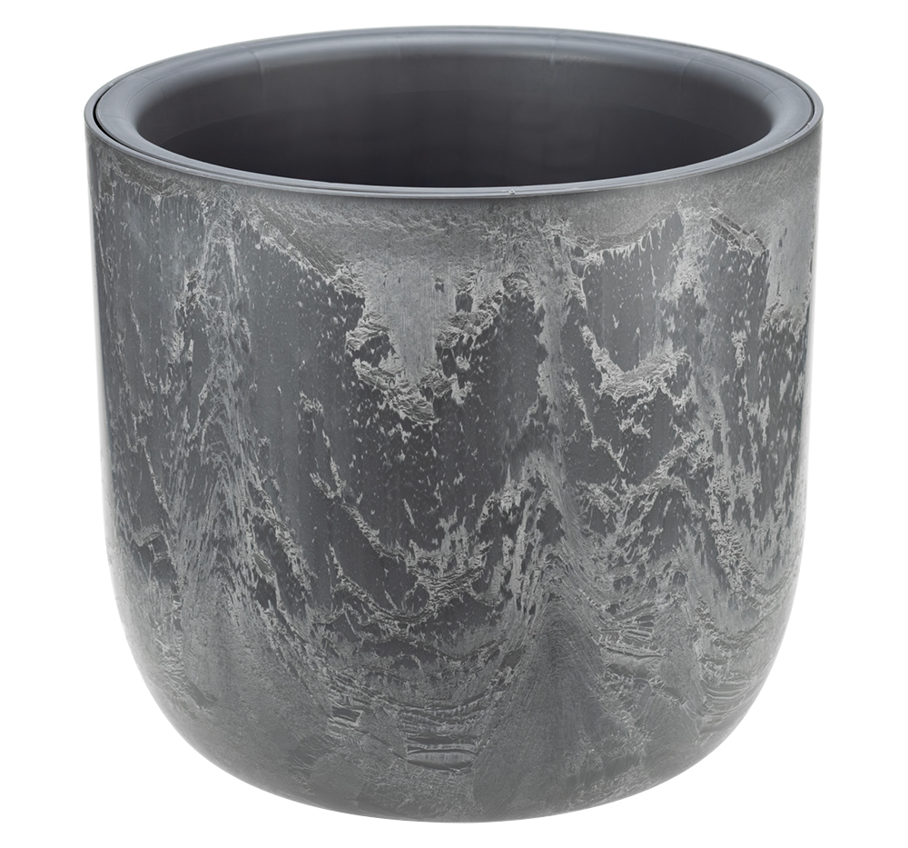 Кашпо МИКРИТ 3,7л D220мм серый слайн со вставкой (уп.8)