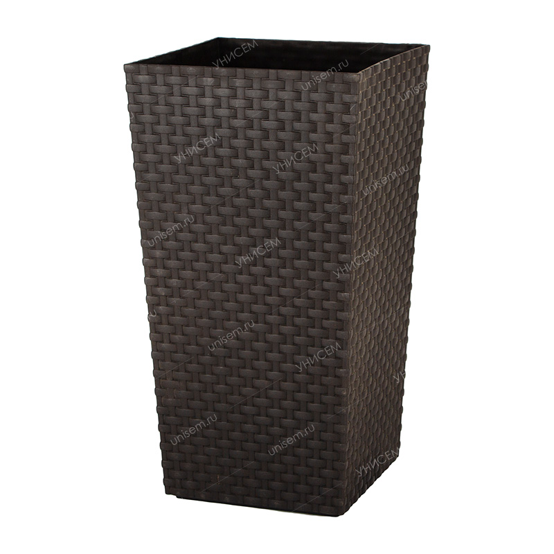 Кашпо напольное Ротанг 15л 220х220х410мм мокко (уп.7)