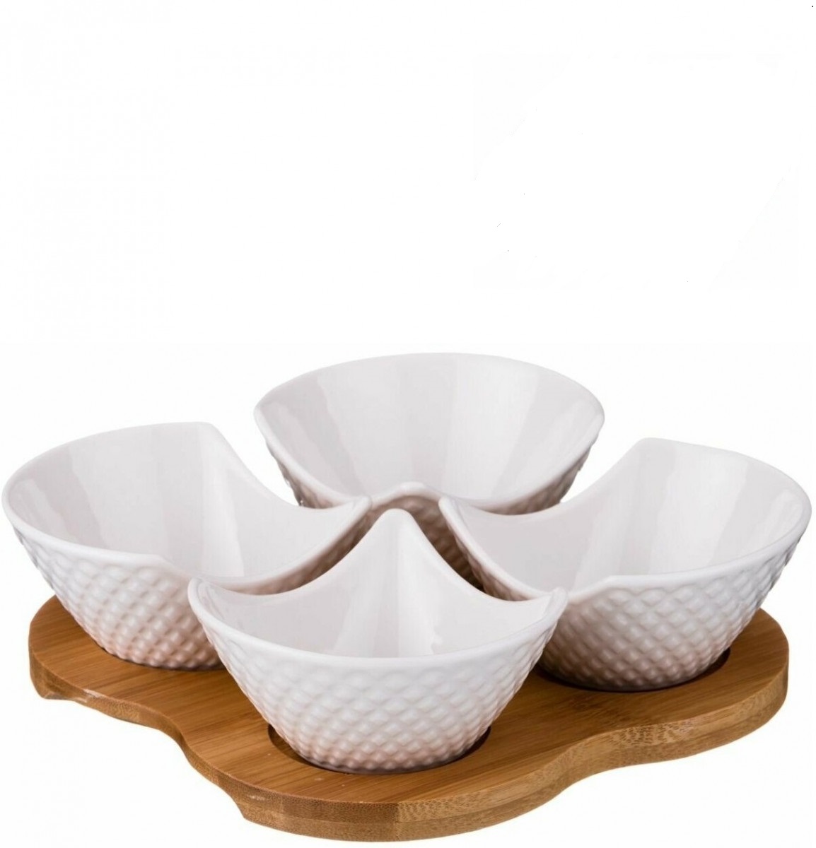 Менажница 9пр Диаманд на деревянной подставке (уп.24)