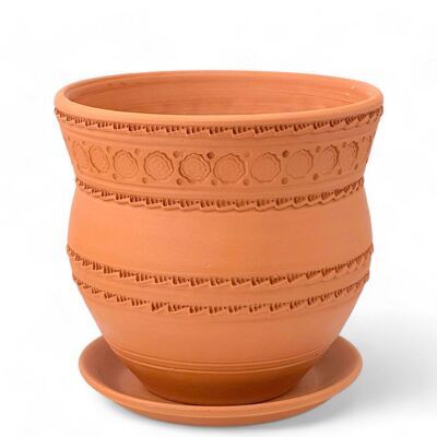 Горшок Русь лара 4л d20 h19см с поддоном, гончарка#