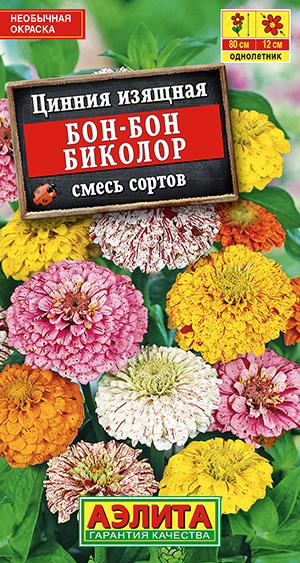 Цинния Бон-бон биколор смесь 0,3г