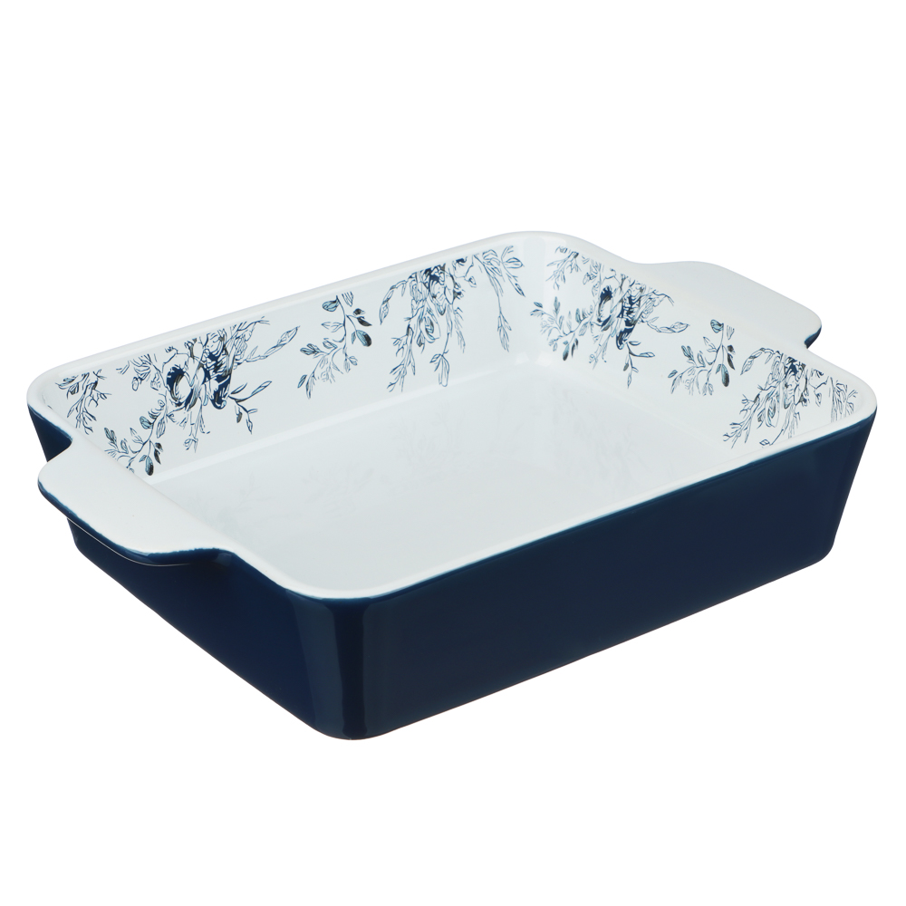 Форма для запекания 28,2х19,5х5,8см прямоугольная, цветы, керамика