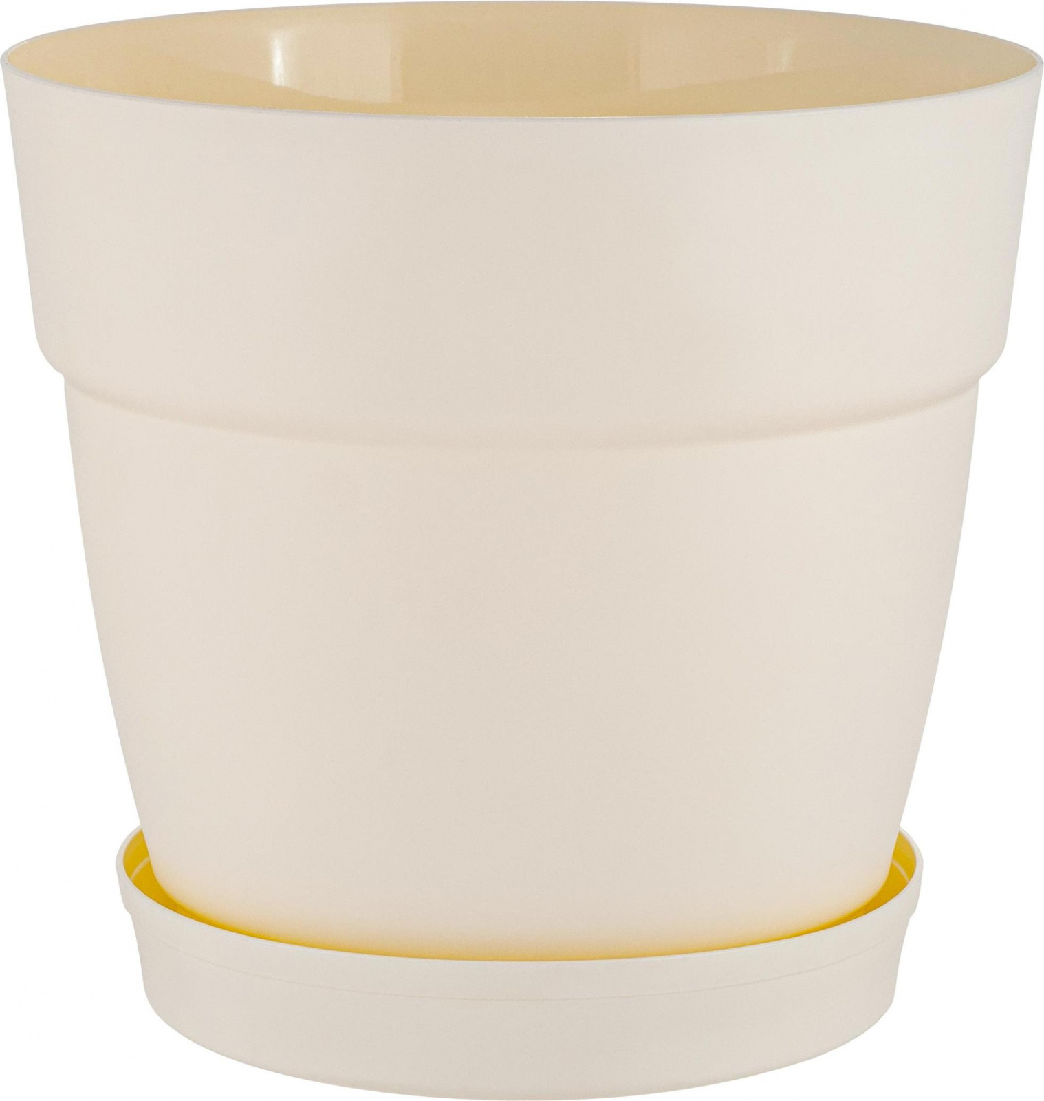 Горшок Villa de Fiori 1,1л D130 белоснежный жасминс фиксируемым поддоном (уп.10)