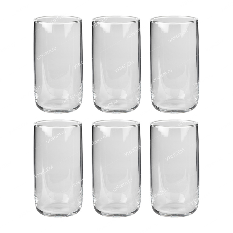 Набор из 6-и стаканов АЙКОНИК 365мл силикатное стекло (уп.4)