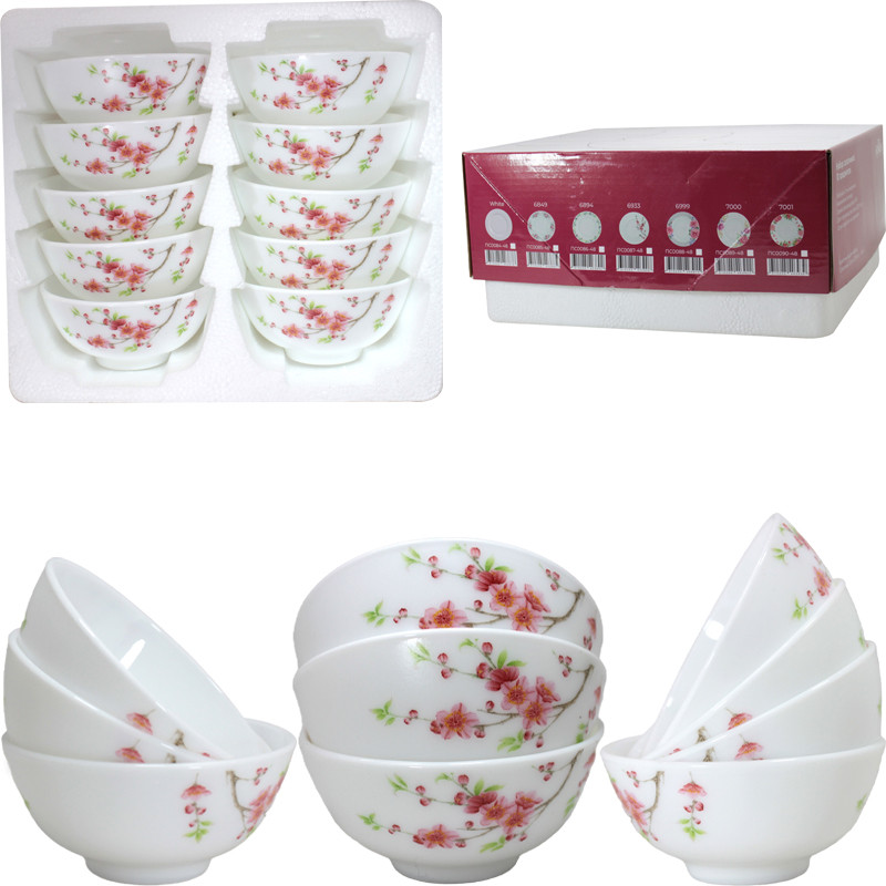 Набор салатников стеклокерамика 10пр Ветка сакуры (уп.12)