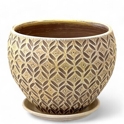 Горшок Бархат Ажур классика 3л d20см с поддоном, гончарка