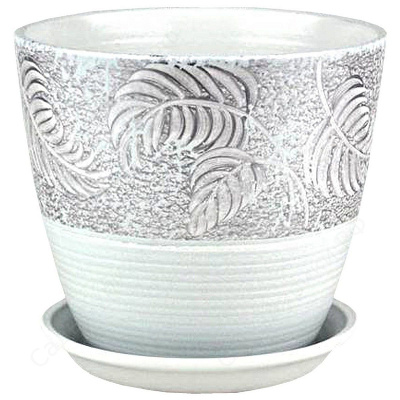 Горшок Бутон Палеолит серый 5л 21см с поддоном (уп.2)