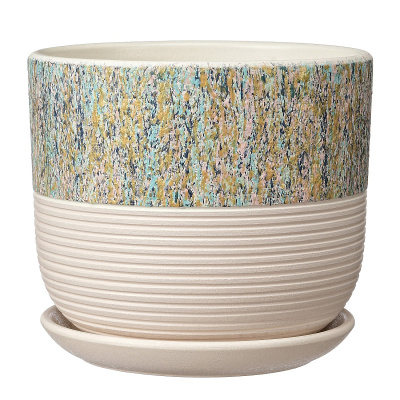 Горшок Бук Времена года 0,8л d12 весна с поддоном (уп.16)