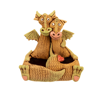 Кашпо Драконы влюбленная парочка 16*12*18, 9785