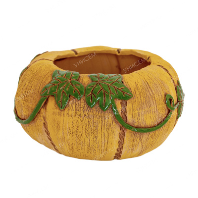 Кашпо Тыква жёлтая большая 25*12см, 0744