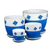 Набор горшков Подарок синий из 4-х 0,4/1/2,5/5л (уп.2)#
