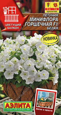 Петуния Минифлора горшечная белая 5шт