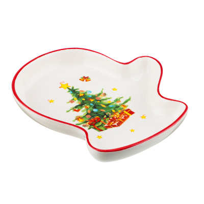 Блюдо в форме варежки Лесная сказка 20х17,5х3см, керамика