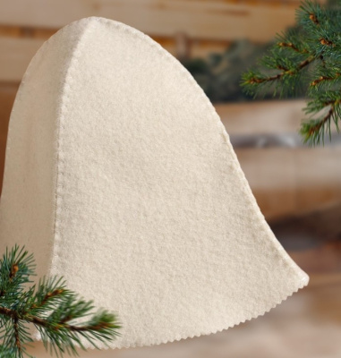 Шапка для бани "Колокольчик" белая