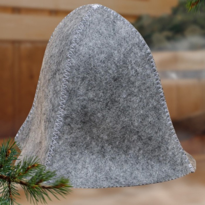 Шапка для бани "Колокольчик" серая