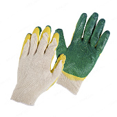 Перчатки х/б 13класс с латексным двойным обливом КРАТНО 10, цена за 1пару (уп.200) #