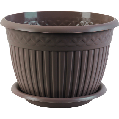 Кашпо Византия 3л Мокачино с поддоном (уп.28)