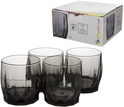 Набор из 4-х стаканов ГРЕЙ 230мл