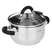 Кастрюля 1,8л Арбон 16х9,5см со стекл. крышкой, индукция