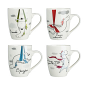 Кружка 340мл В полете, 4дизайна, фарфор