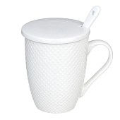 Кружка заварочная 400мл с крышкой, фарфор