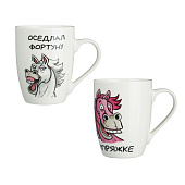 Кружка 340мл Фортуна, 2дизайна, фарфор