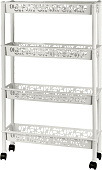 Этажерка Light 4-х секц 580х180х140 на колесиках, прямоугольная, белое облако (уп.10)