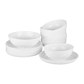 Сервиз столовый стеклокерамика 13пр Вертикаль белый (уп.4)