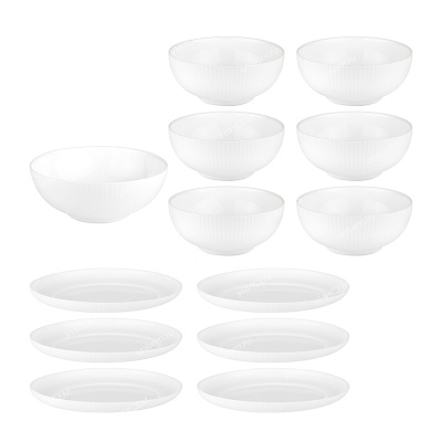 Сервиз столовый стеклокерамика 13пр Вертикаль белый (уп.4)