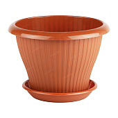 Горшок Гамма плюс 1,6л D17 терракот с поддоном (уп.30)