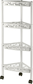 Этажерка Light 4-х секц 383х222х170 на колесиках угловая, белое облако (уп.8)