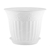 Горшок Дубок 1,6л белый с поддоном (уп.25)