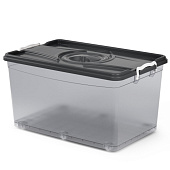 Контейнер для хранения 50л прямоугольный с защелками на колесиках (уп.5)