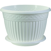 Кашпо Византия 15л Белый с поддоном (уп.8)