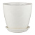 Горшок Бутон Глянец белый 0,9л d12см с поддоном (уп.6)