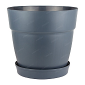 Горшок Villa de Fiori 26л D380мм Вулканический серый с фиксируемым поддоном на колесиках (уп.5)