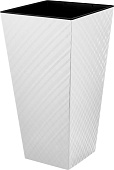 Горшок Manhattan CUBE 34л d300 h564 c дренажной вставкой 19л, белоснежный жасмин (уп.4)