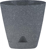 Горшок Амстердам 8л D250 тёмный камень с поддоном (уп.6)