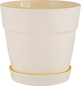 Горшок Villa de Fiori 1,1л D130 белоснежный жасминс фиксируемым поддоном (уп.10)