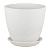 Горшок Бутон Винил белый 0,9л d12см h12см с поддоном (уп.6)