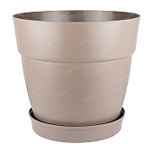 Горшок Villa de Fiori 26л D380мм Французский платан с фиксируемым поддоном на колесиках (уп.5)