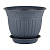 Горшок Виноград 1,6л d19 антрацит с поддоном (уп.10)