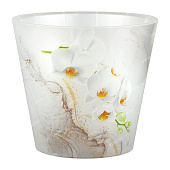 Горшок Лондон Орхид Деко 1,6л d160мм Белая орхидея с дренажной вставкой (уп.16)