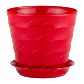 Горшок Лаура 0,7л d11,5 h10 красный с поддоном (уп.16/128)