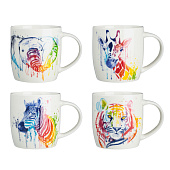 Кружка 350мл Сафари, фарфор, 4 дизайна